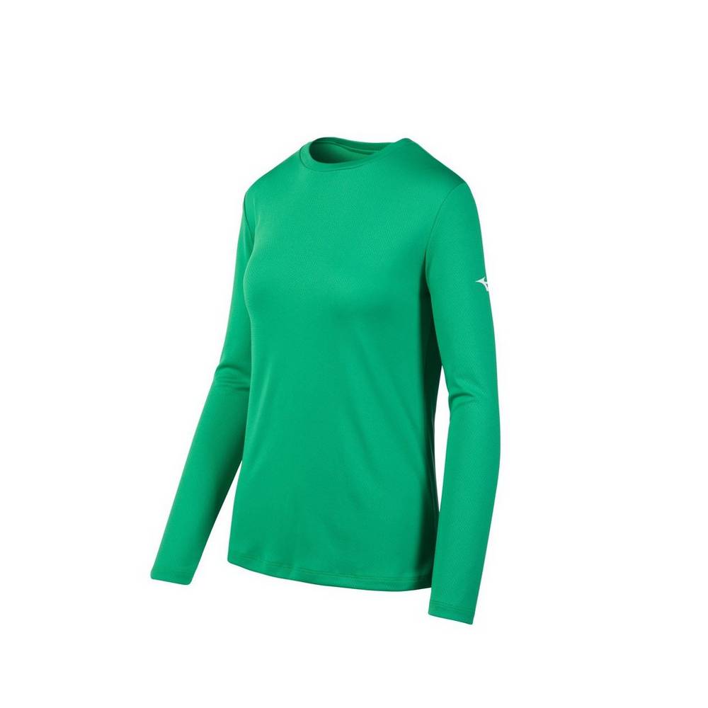 Womens Mizuno Long Sleeve T-Shirts Green Philippines (YQDSFX768)